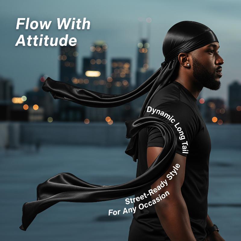 Street Fashion Hats - [T] Unisex Silky Long Tail Durag