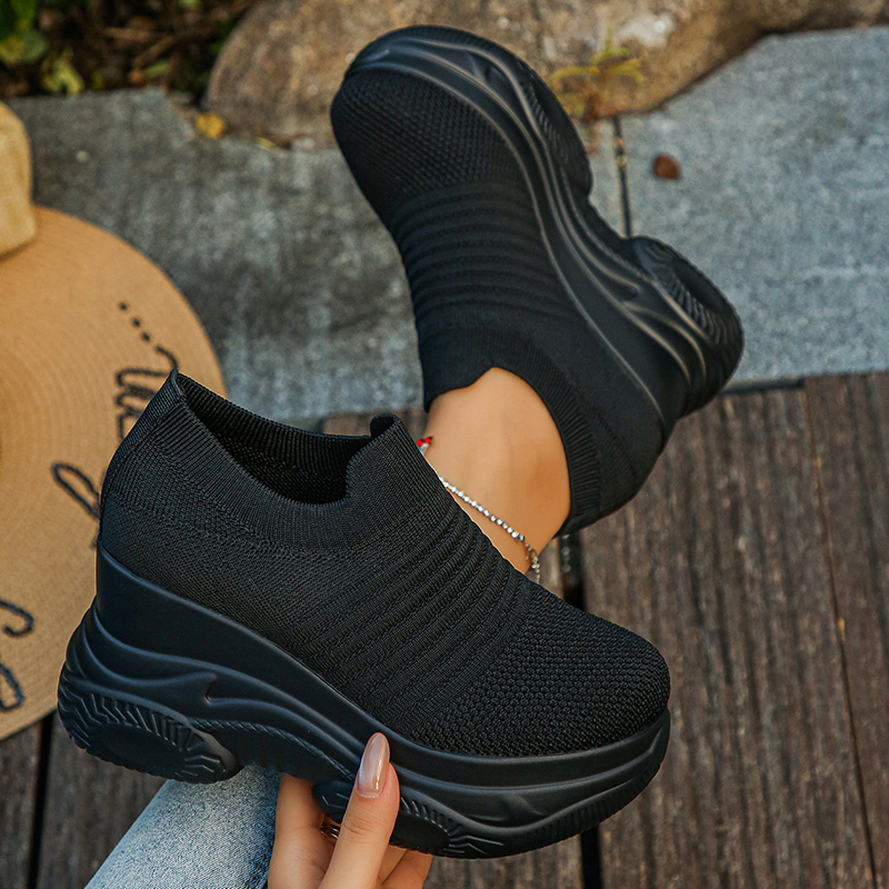 Women's Knitted White Chunky S - Chunky Sneaker Platform ulasan dan harga