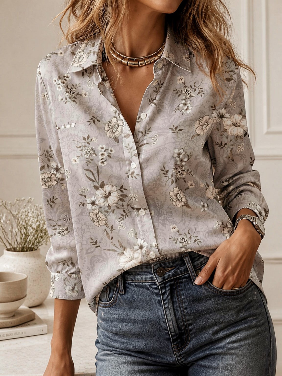 2026Women Turn Down Collar Lon - Fashion Streetwear ulasan dan harga