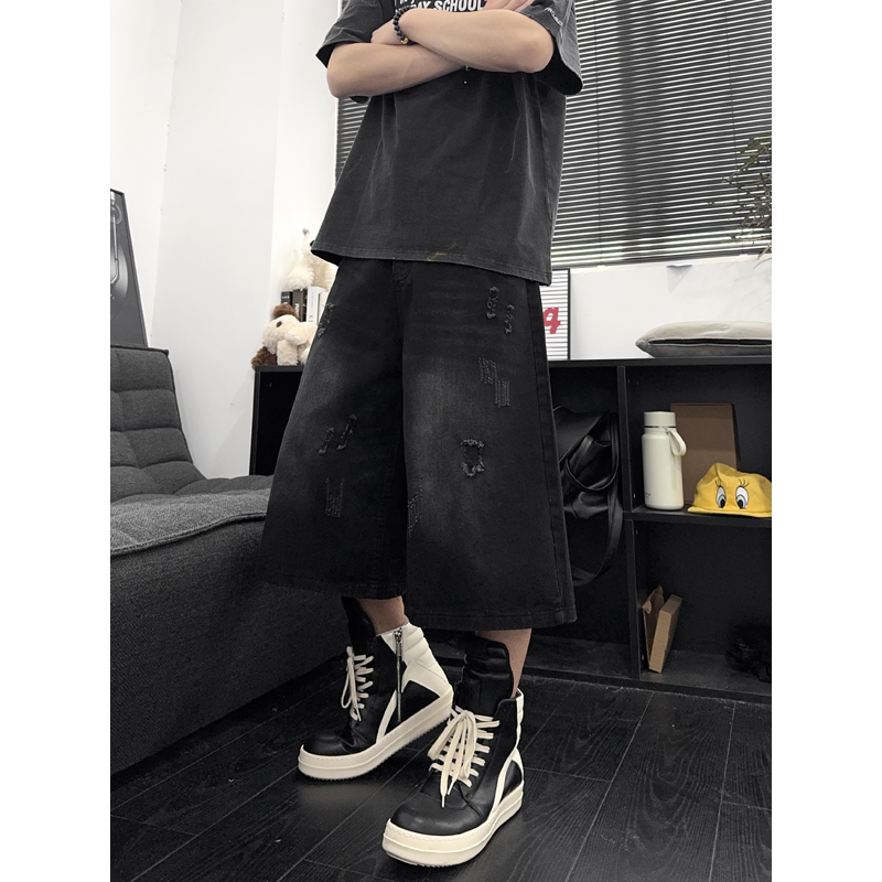 Unisex American Ins High Stree - Distressed Jean Rip ulasan dan harga