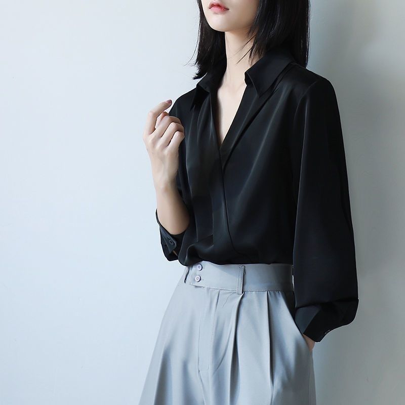 Gidyq Women Black Chiffon Shir - Street Fashion In Korea ulasan dan harga