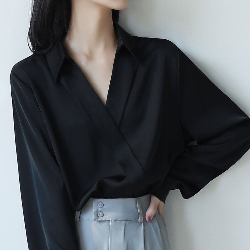 Gidyq Women Black Chiffon Shir - Street Fashion In Korea ulasan dan harga