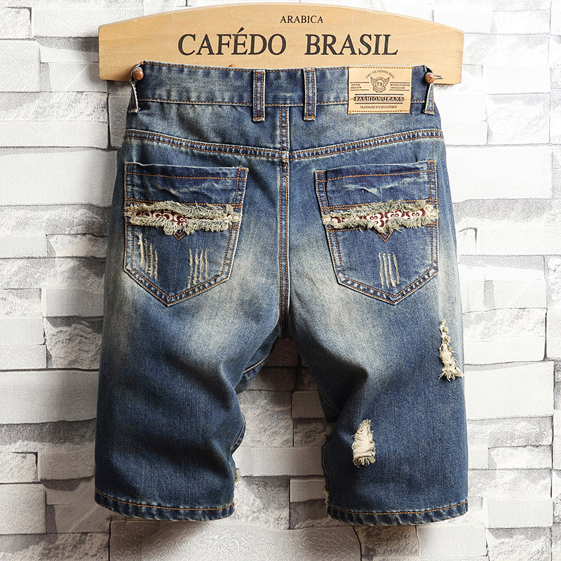 Ripped Hip-hop Denim Shorts Me - Distressed Jean Rip ulasan dan harga