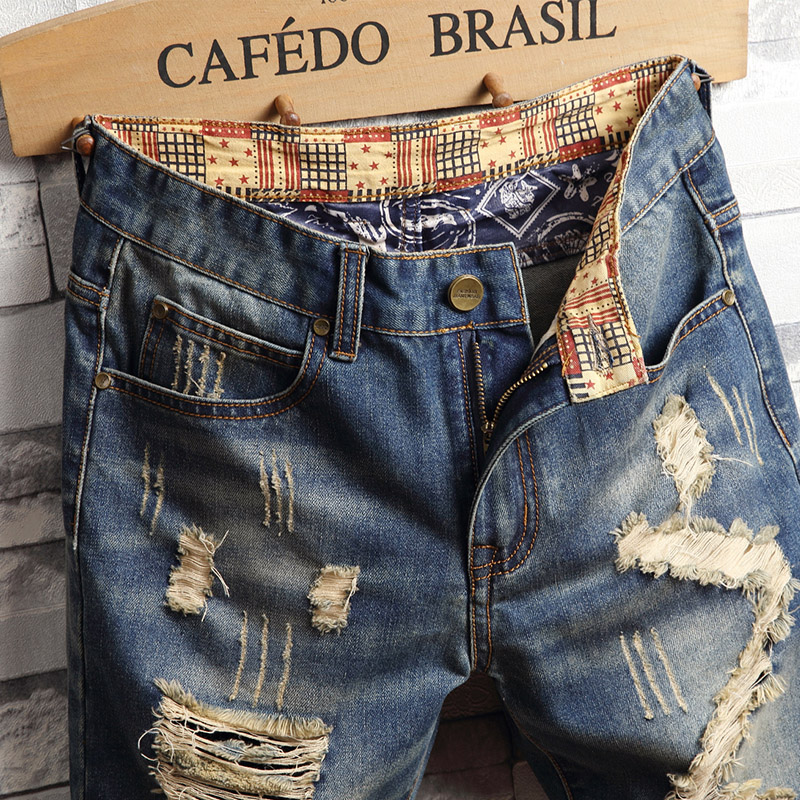 Ripped Hip-hop Denim Shorts Me - Distressed Jean Rip ulasan dan harga