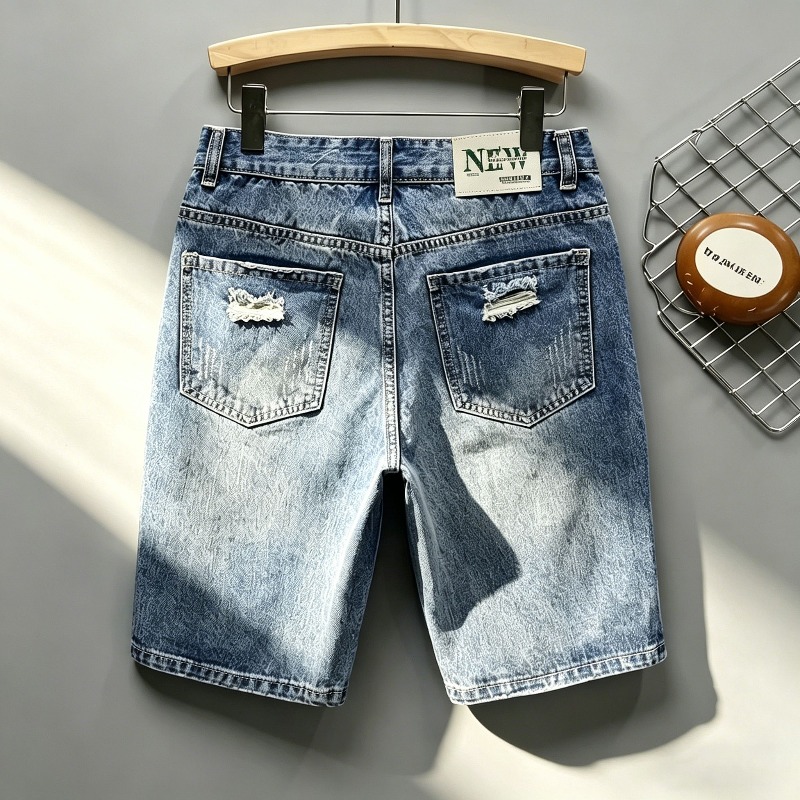 Men Korean Style Distressed De - Distressed Jean Rip ulasan dan harga