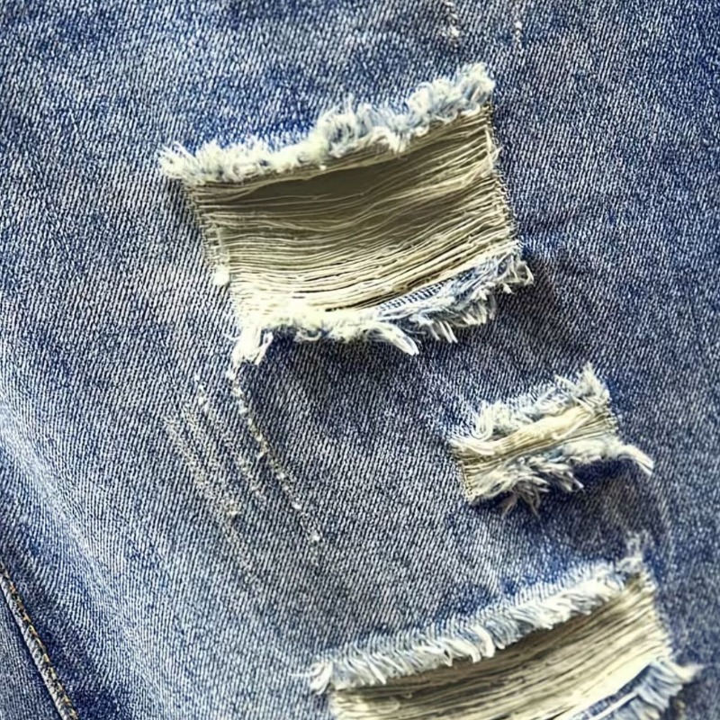 Men Korean Style Distressed De - Distressed Jean Rip ulasan dan harga
