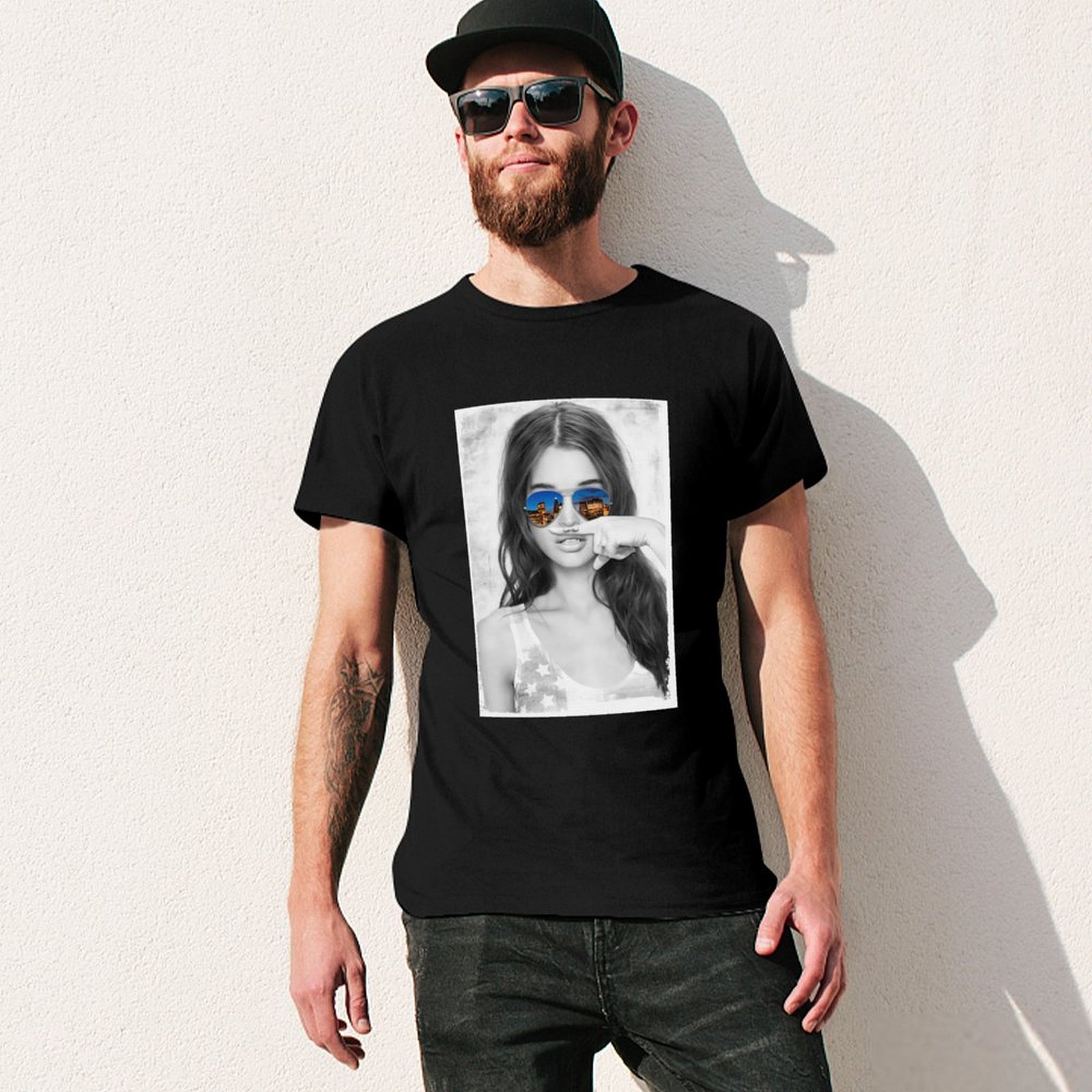 Original Mustache Girl Graphic - Street Fashion Co ulasan dan harga