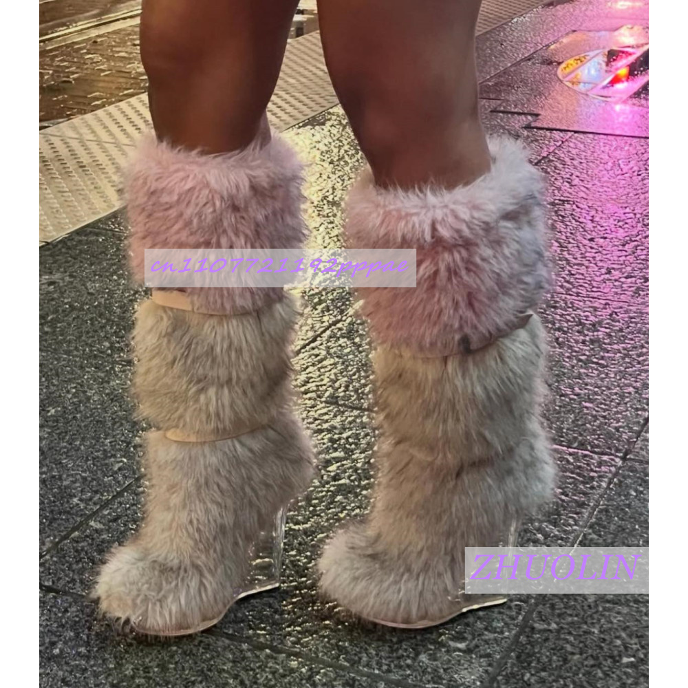 Winter Gradient Furry Transpar - Street Fashion Runway ulasan dan harga