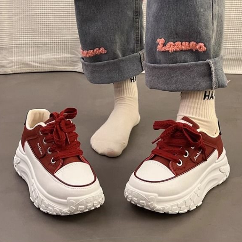 Spring Chunky White Sneakers f - Chunky Sneaker Platform ulasan dan harga