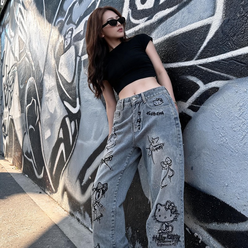 Cute Keiokitty Rhinestone Graf - Street Fashion Model ulasan dan harga