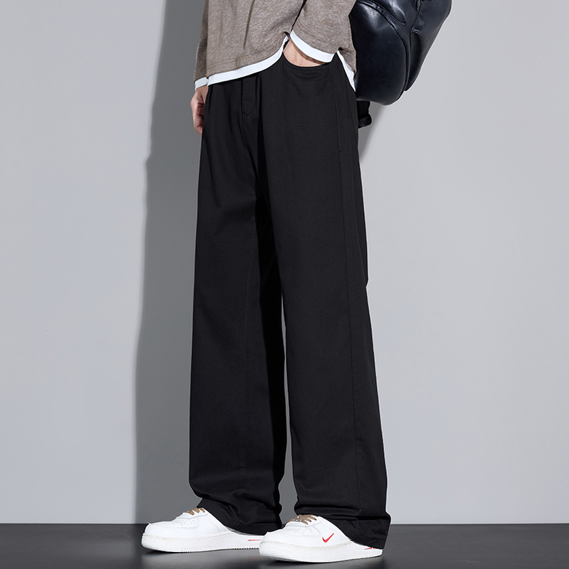 100% Cotton Men's Baggy Wide-l - Street Fashion In Korea ulasan dan harga