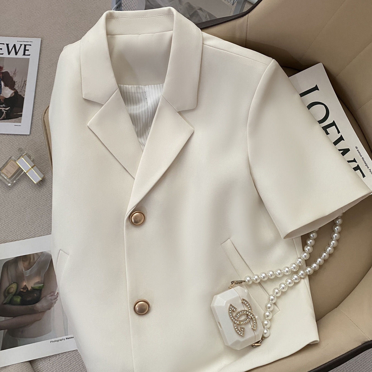 Fashionable Women's Beige Shor - Street Fashion Korean Girl ulasan dan harga