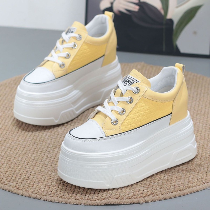2026 New 10CM Genuine Leather  - Chunky Sneaker Platform ulasan dan harga