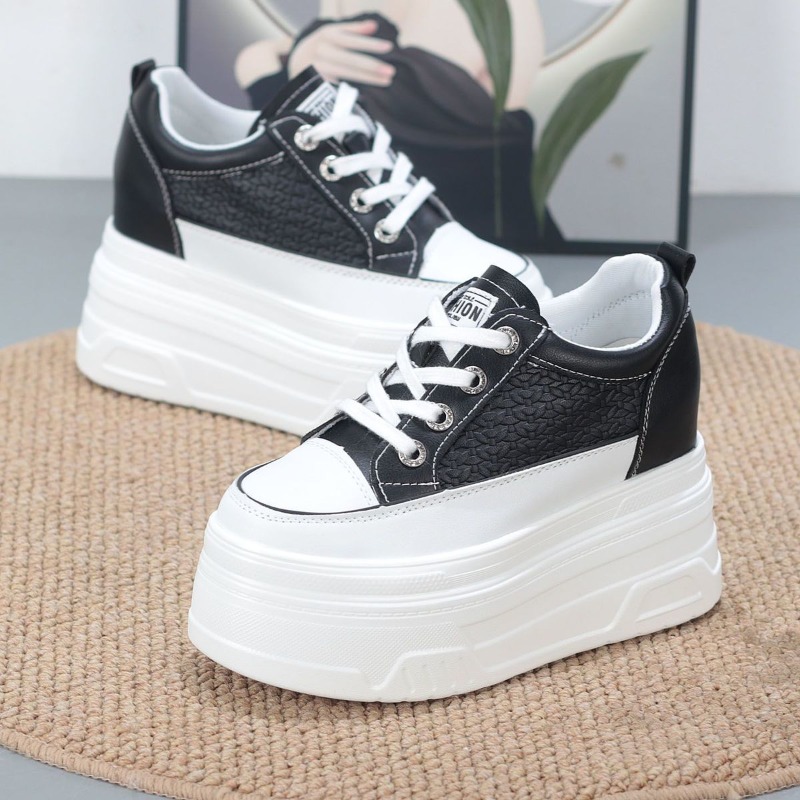 2026 New 10CM Genuine Leather  - Chunky Sneaker Platform ulasan dan harga