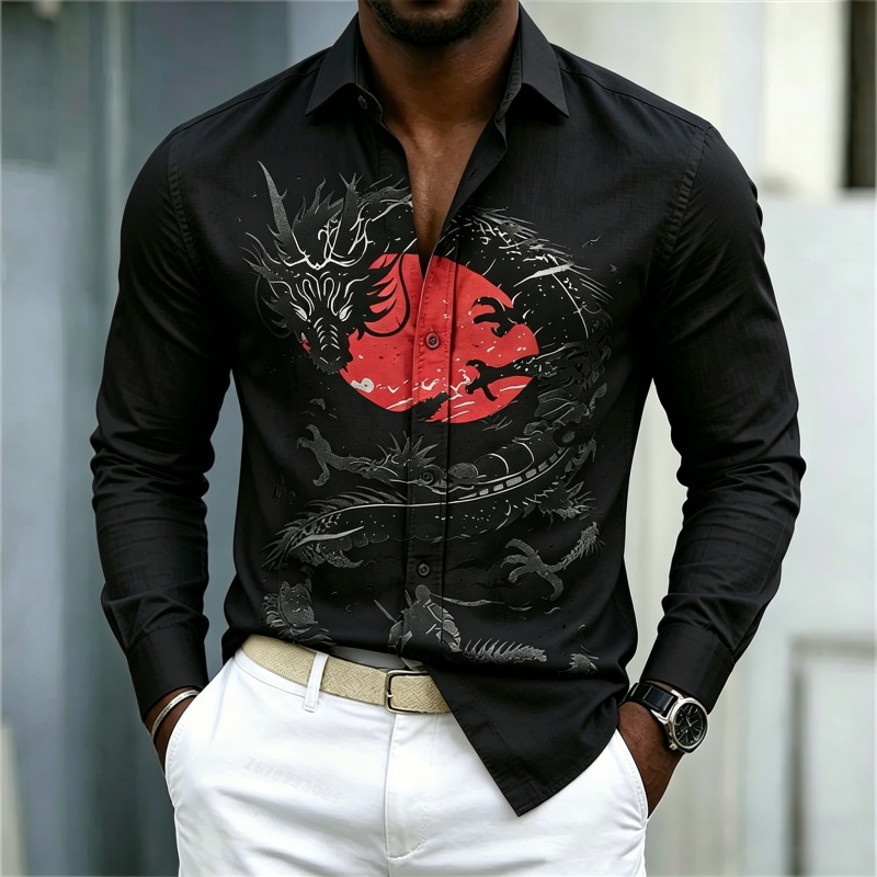 2026 New Men's Shirt White Bla - Fashion Streetwear ulasan dan harga