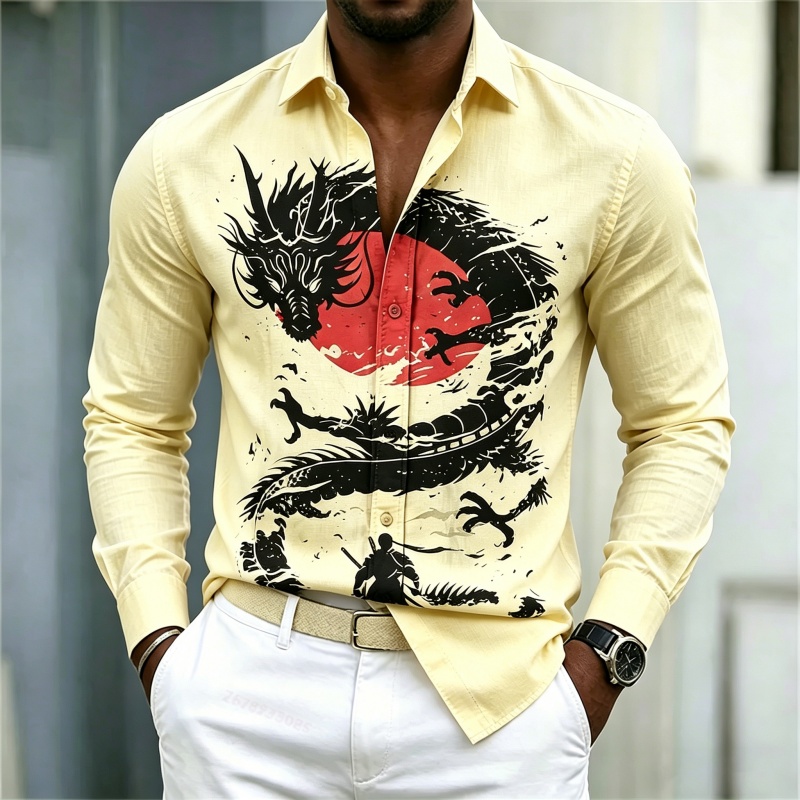 2026 New Men's Shirt White Bla - Fashion Streetwear ulasan dan harga