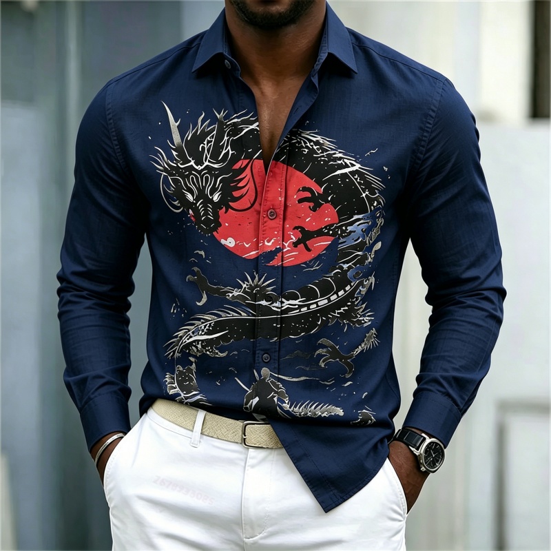 2026 New Men's Shirt White Bla - Fashion Streetwear ulasan dan harga
