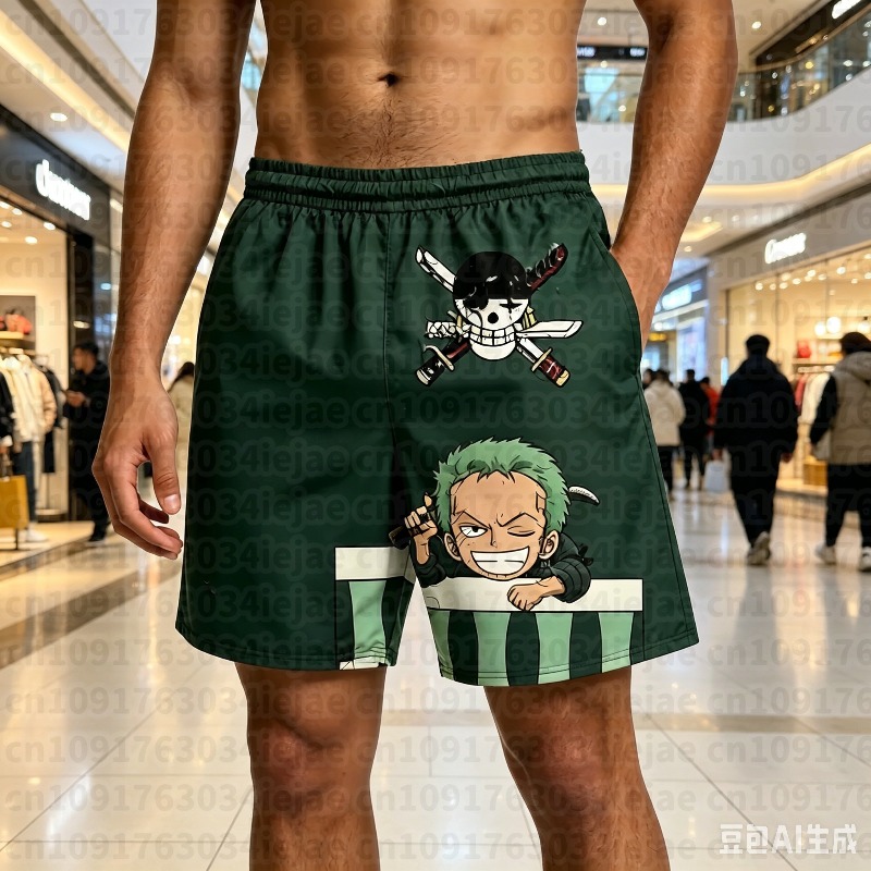 One Piece 3D Print Shorts Shan - Street Fashion Hats ulasan dan harga