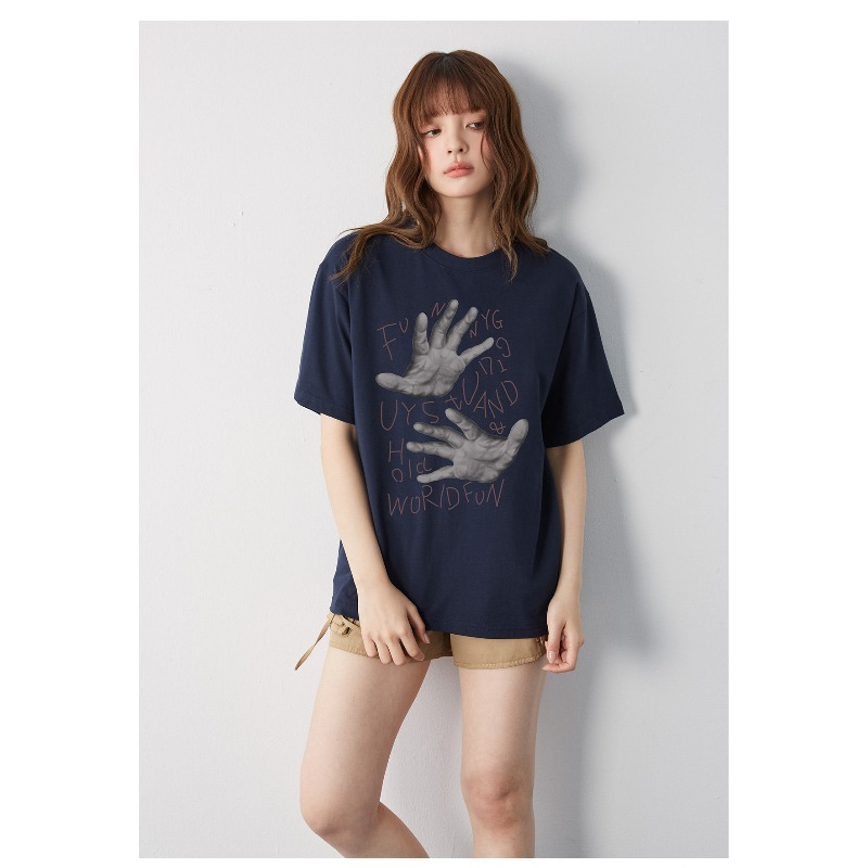 FUNNY GUY American Retro T-shi - Street Fashion For Short Guys ulasan dan harga