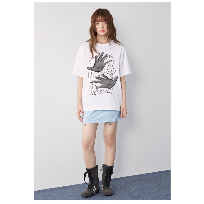 FUNNY GUY American Retro T-shi - Street Fashion For Short Guys ulasan dan harga