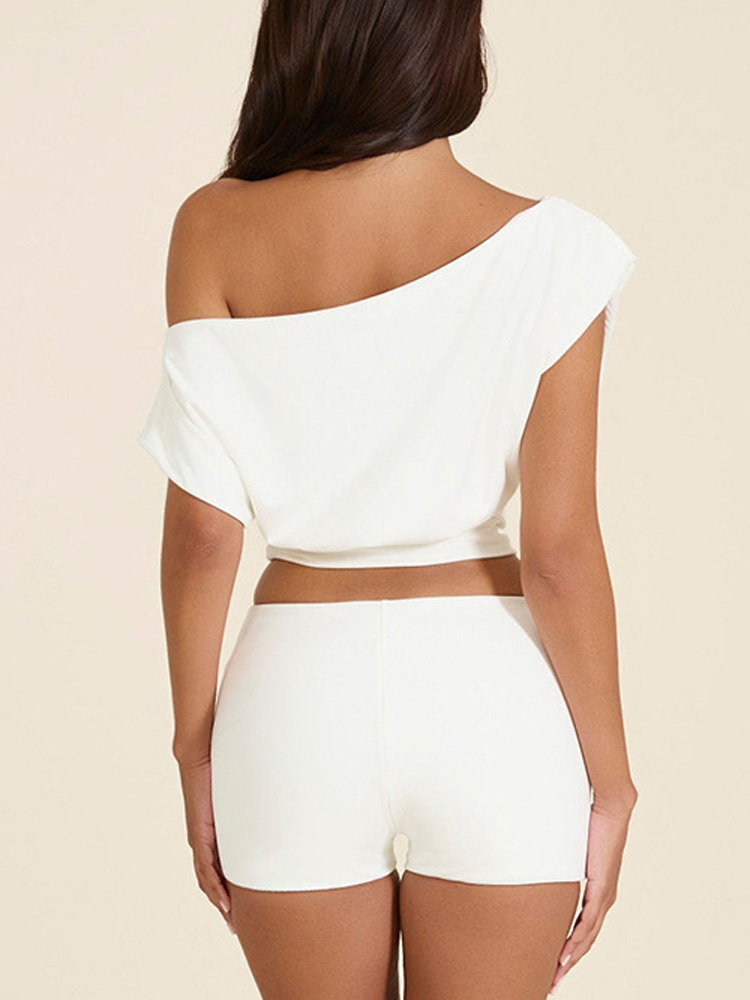 White Sexy Off Shoulder Women  - Street Fashion Co ulasan dan harga