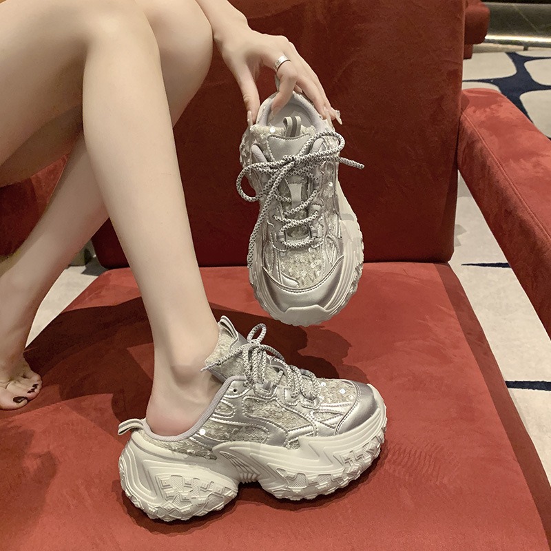 Women's Sequin Platform Mule S - Chunky Sneaker Platform ulasan dan harga