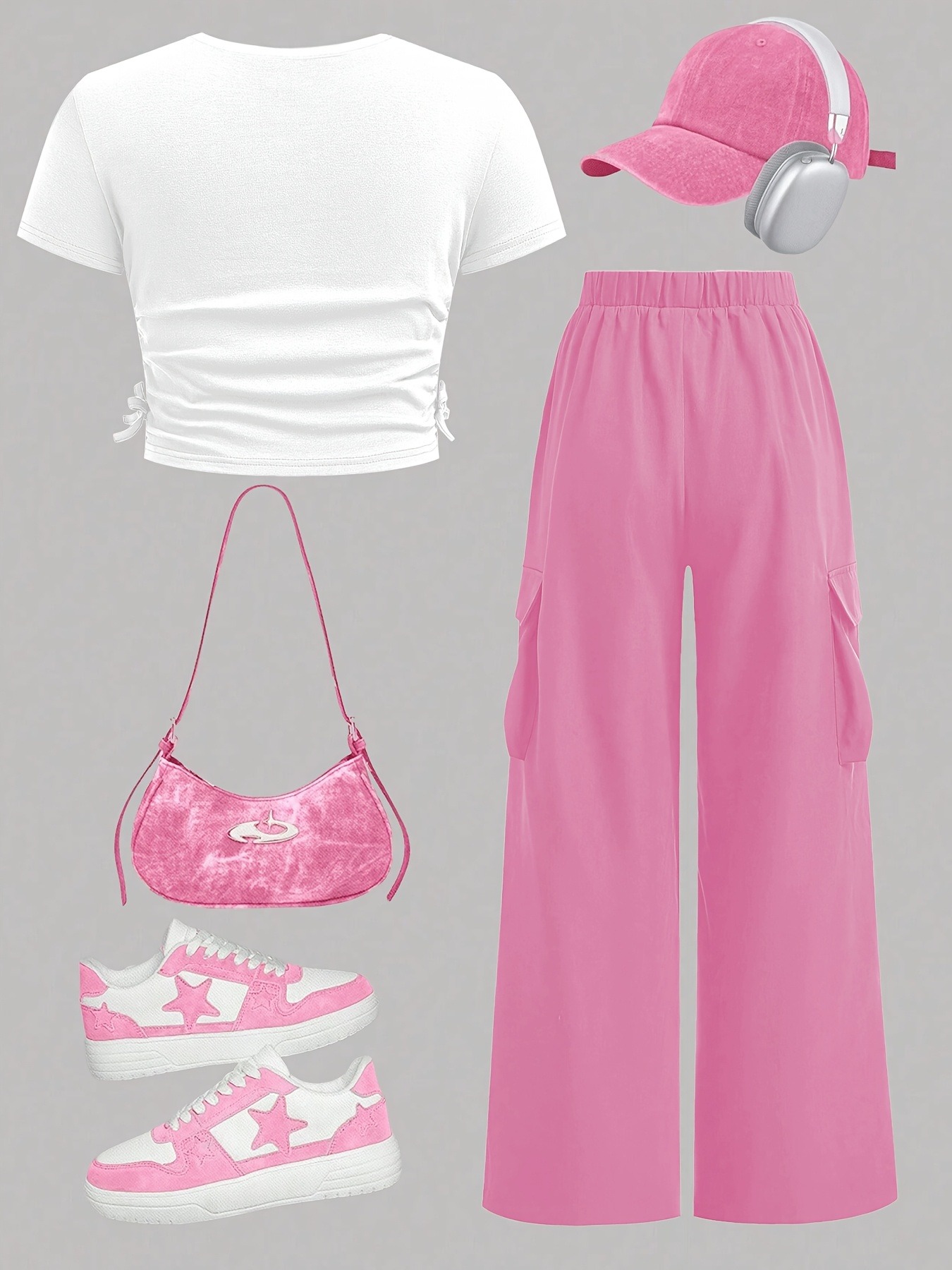 Trendy Girls 2Pcs Co-Ord, Whit - Street Fashion Co ulasan dan harga