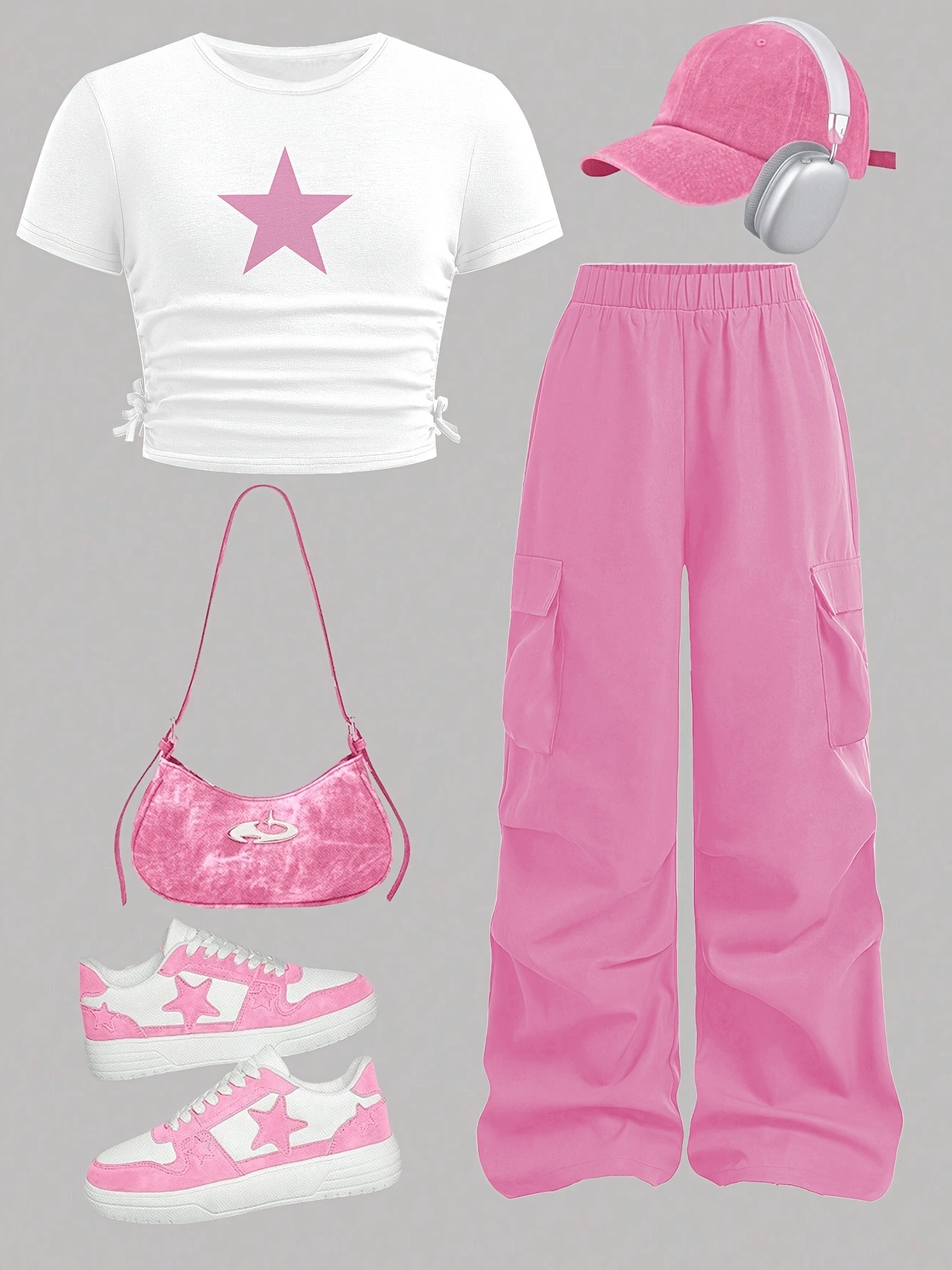 Trendy Girls 2Pcs Co-Ord, Whit - Street Fashion Co ulasan dan harga