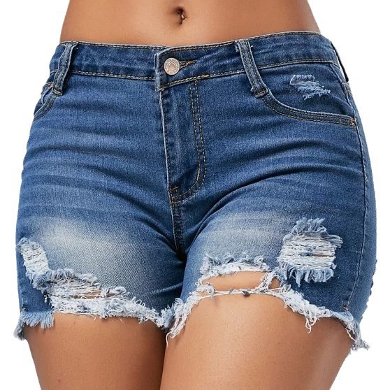 Shorts Women Hole Jeans Short  - Distressed Jean Rip ulasan dan harga