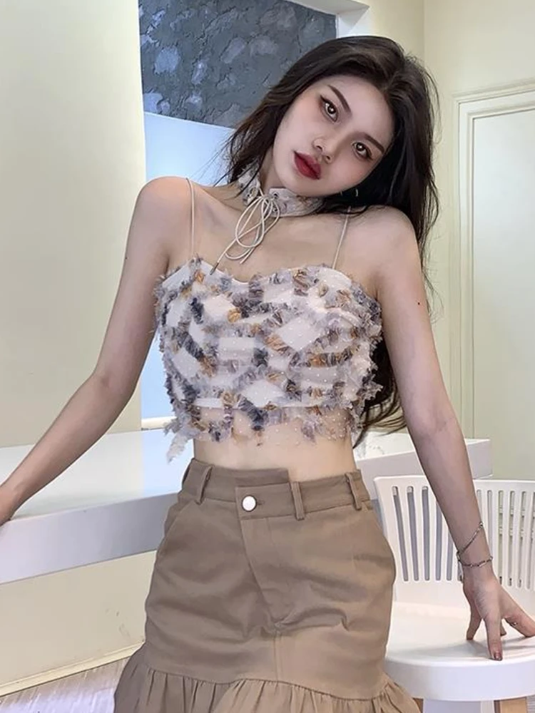 Camis Women Summer Print Crop  - Street Fashion Korean Girl ulasan dan harga