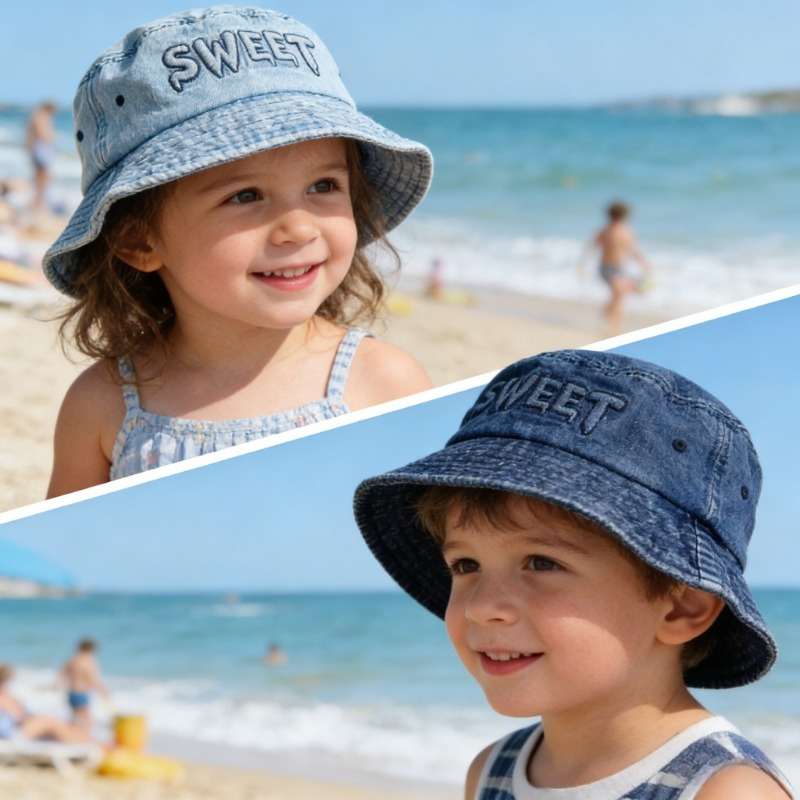 Japanese Retro Kids Bucket Hat - Street Fashion Hats ulasan dan harga