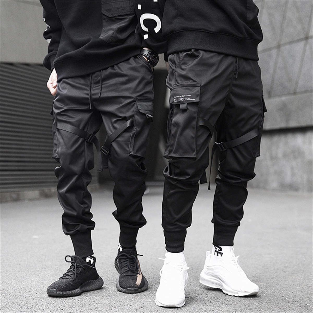 Black Hip Hop Cargo Pants Summ - Street Fashion In Korea ulasan dan harga