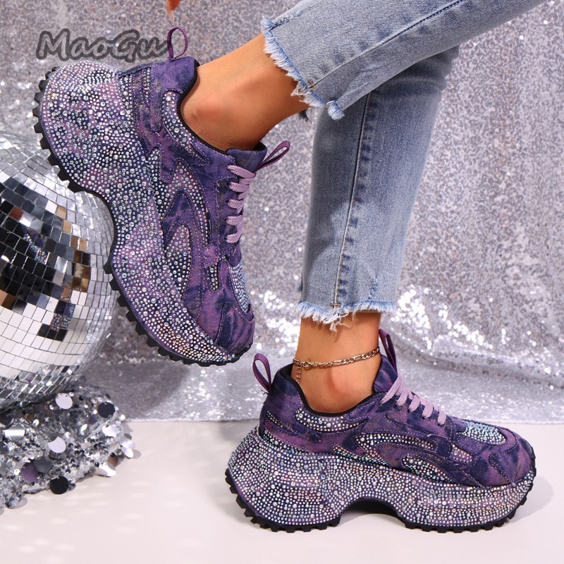 Fashion Rhinestone Women's Chu - Chunky Sneaker Platform ulasan dan harga