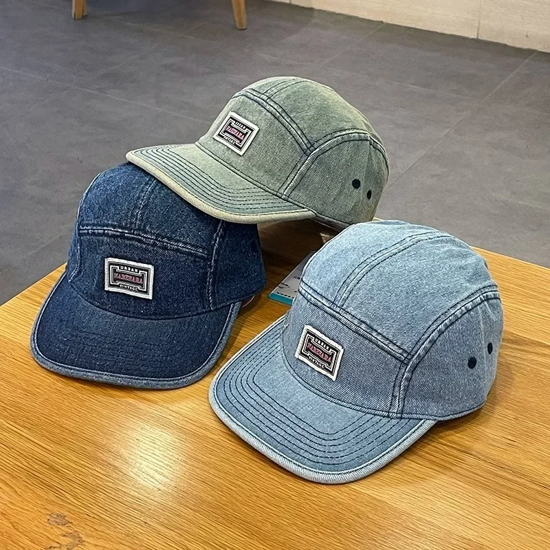 Vintage Flat Brim Denim Baseba - Corduroy Cap 5 Panel ulasan dan harga