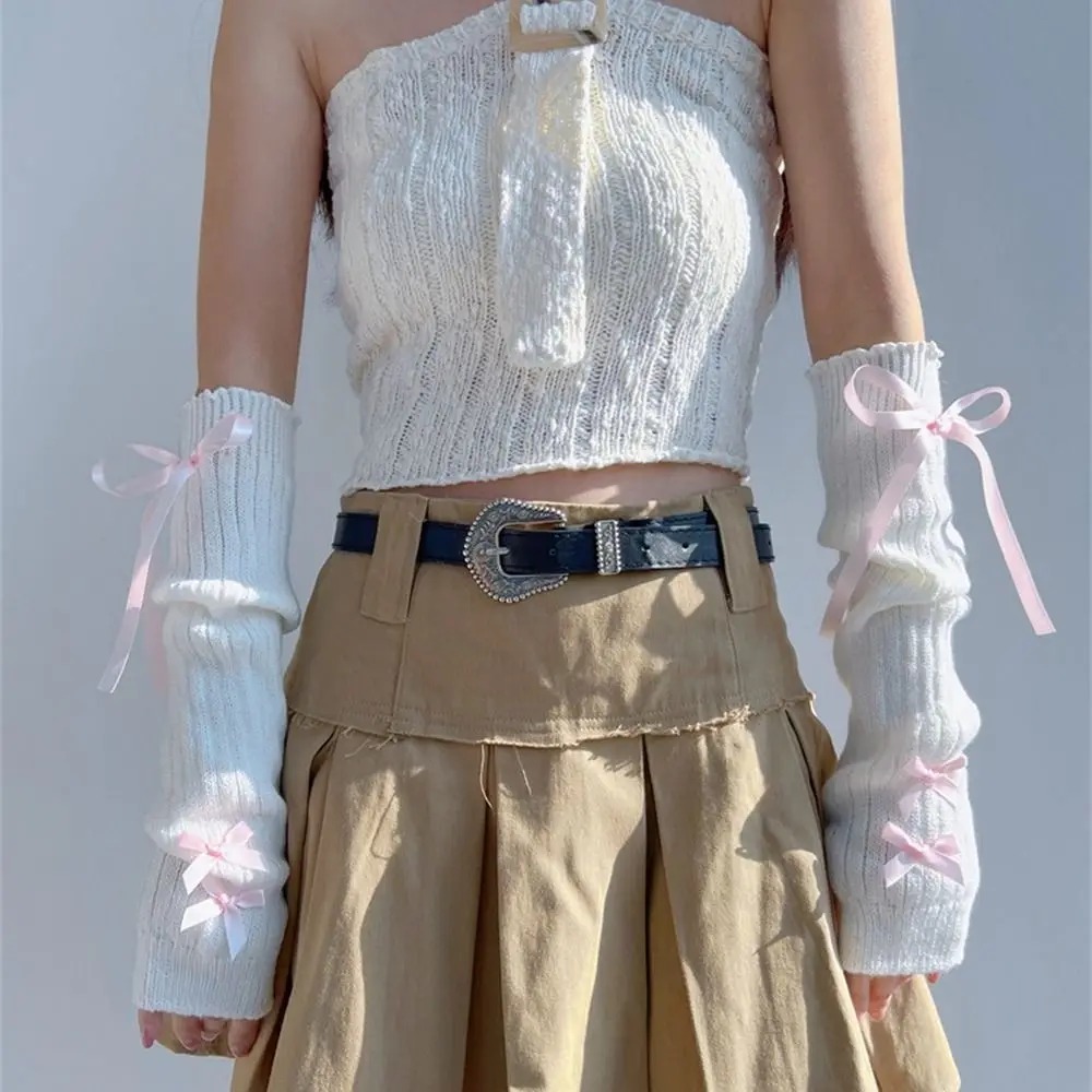 Streetwear Elastic Knitted Bow - Street Fashion In Korea ulasan dan harga