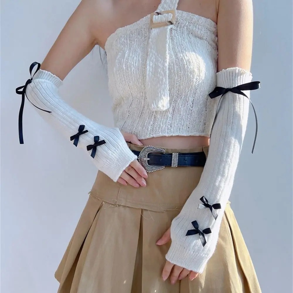 Streetwear Elastic Knitted Bow - Street Fashion In Korea ulasan dan harga