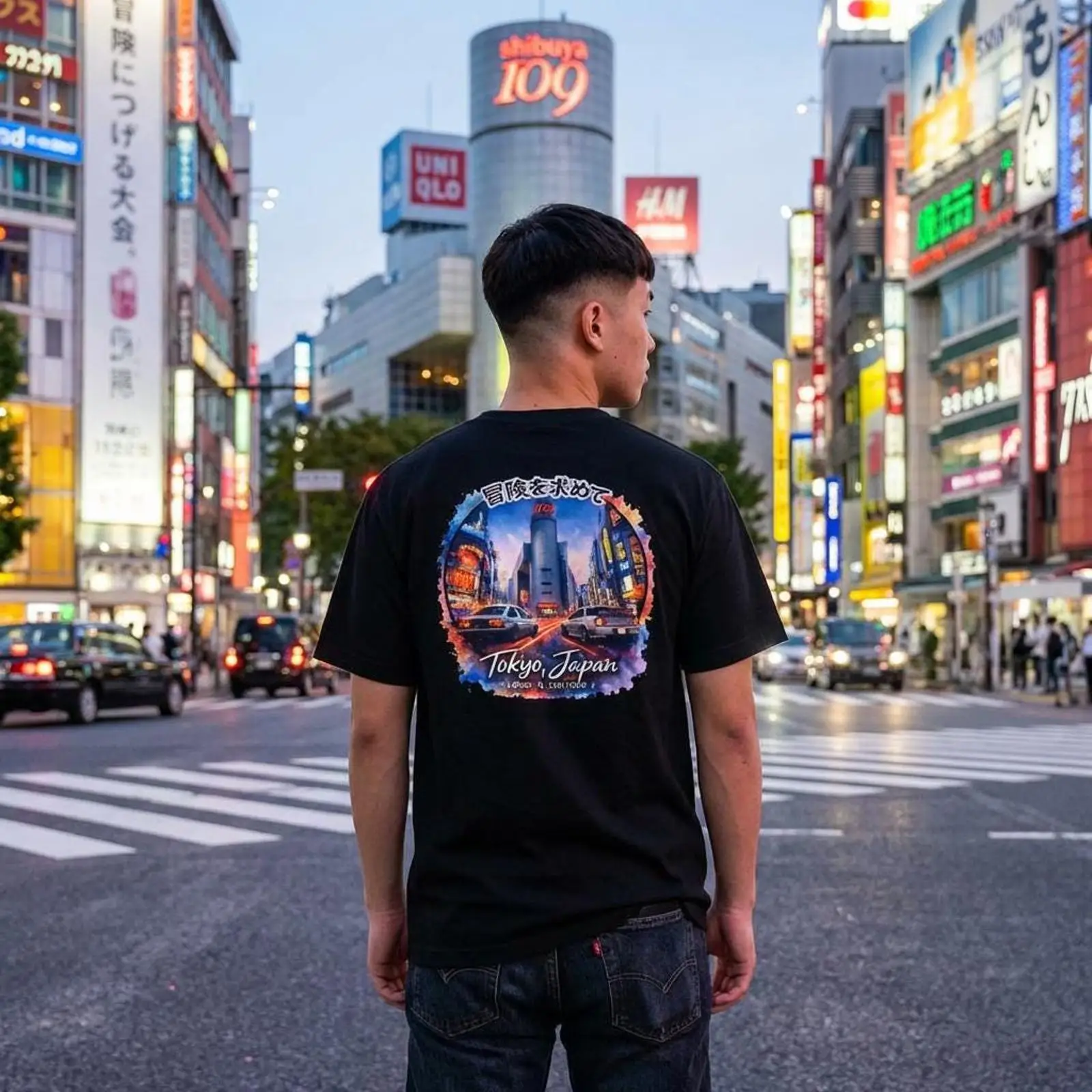 Shibuya Tokyo Japan Drifting T - Street Fashion Shibuya ulasan dan harga