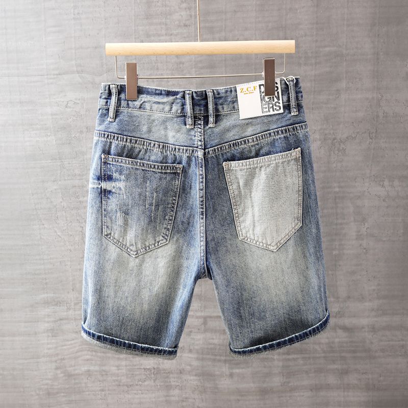 Men's Short Jeans Pants with P - Street Fashion In Korea ulasan dan harga