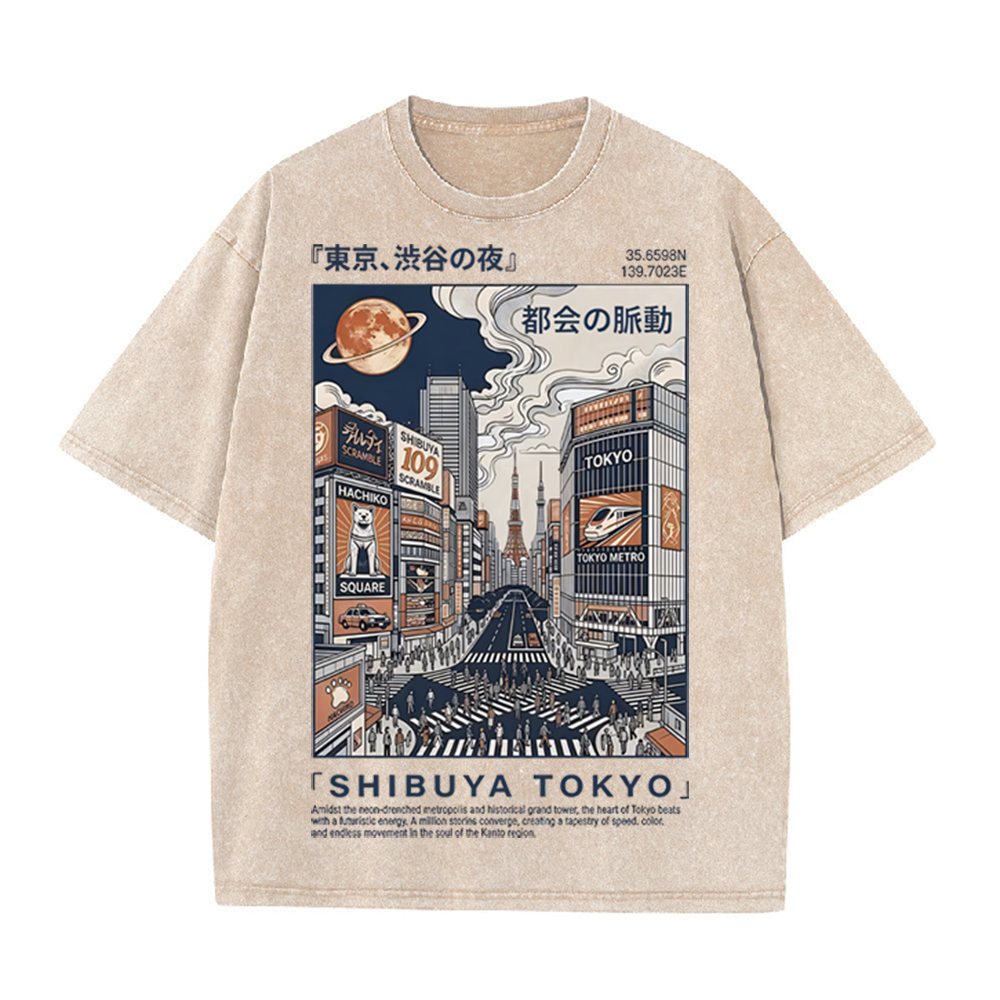 2026 Vintage Washed Beige Toky - Street Fashion Shibuya ulasan dan harga