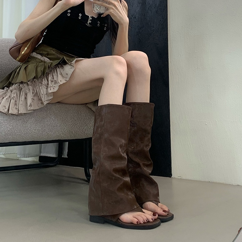 Hollow Out Women's Boots Velve - Street Fashion In Korea ulasan dan harga