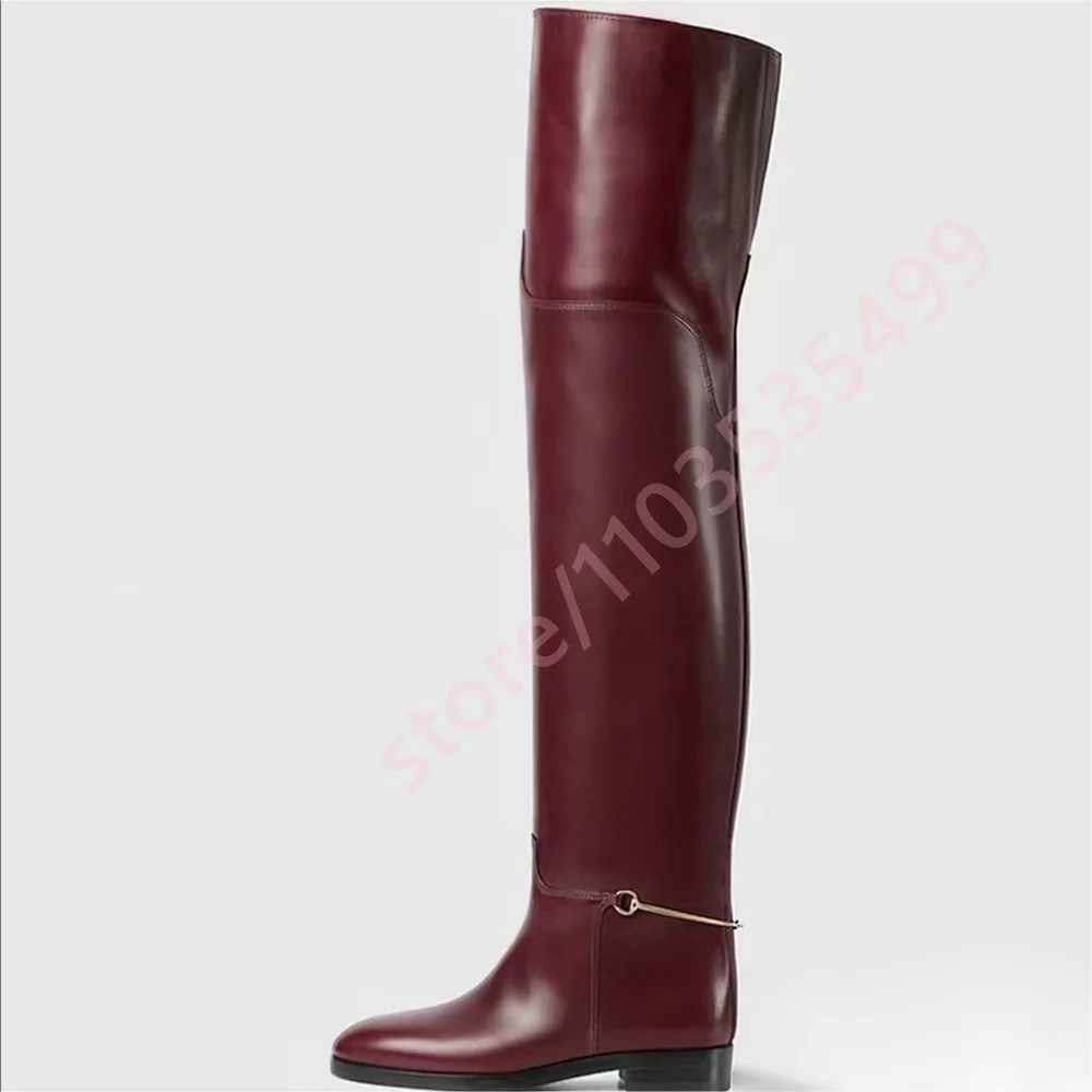 2025 Ladies Round Toe Over Kne - Street Fashion Model ulasan dan harga