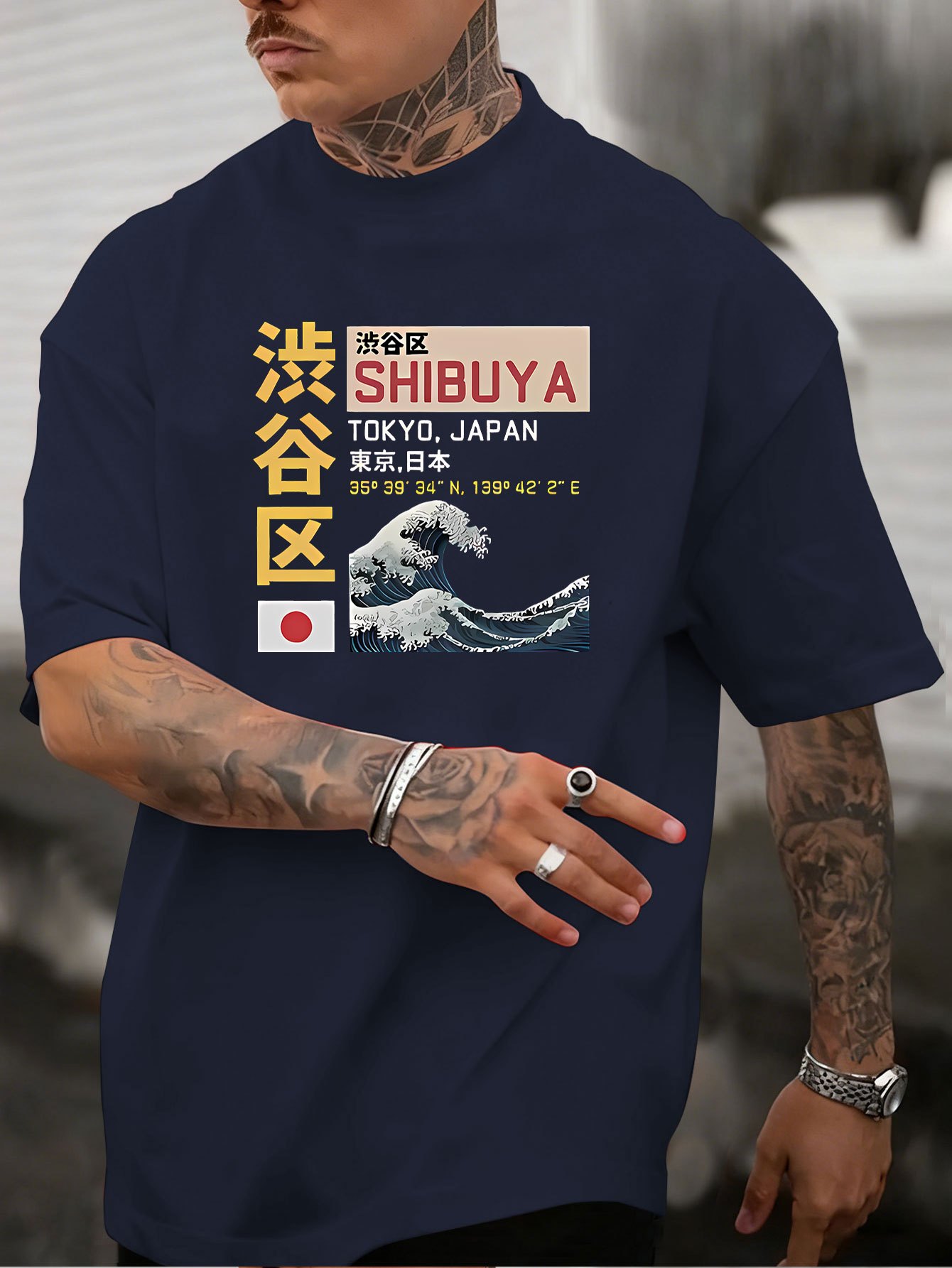 New Men's Tokyo Shibuya Printe - Street Fashion Shibuya ulasan dan harga