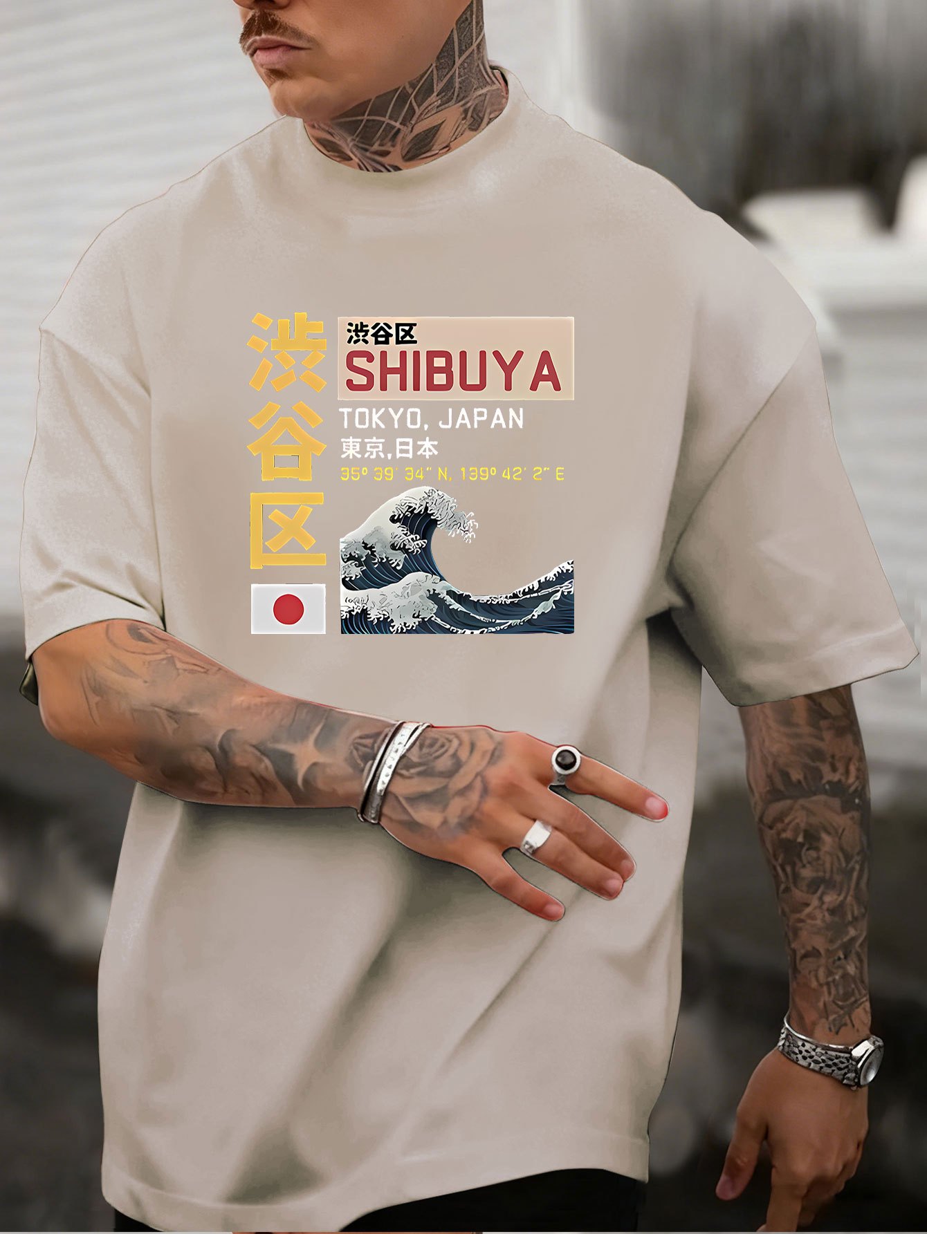 New Men's Tokyo Shibuya Printe - Street Fashion Shibuya ulasan dan harga