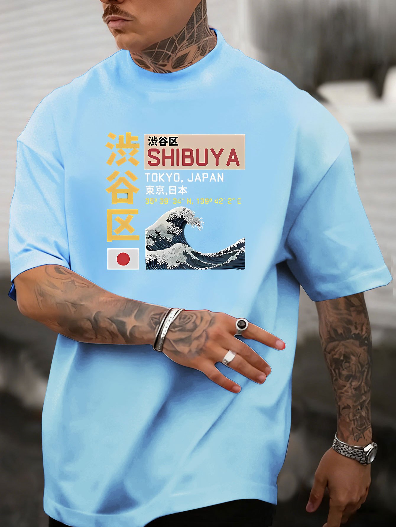 New Men's Tokyo Shibuya Printe - Street Fashion Shibuya ulasan dan harga