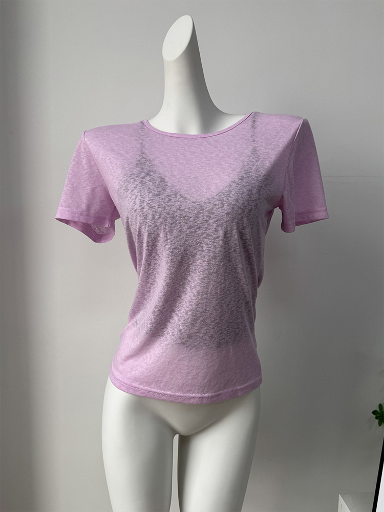 Fashion Light Purple Slub Cott - Street Fashion Com ulasan dan harga