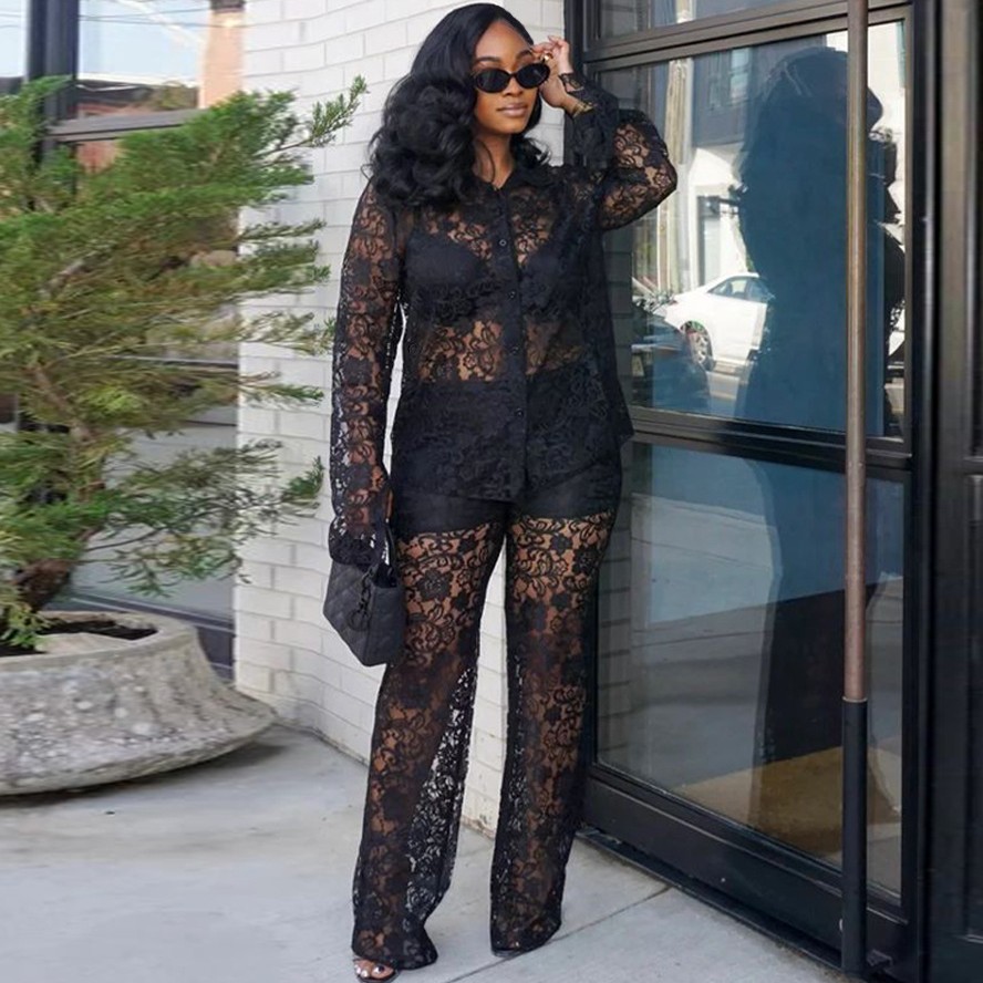 Perspective Lace Pants Set Sum - Street Fashion Youth ulasan dan harga