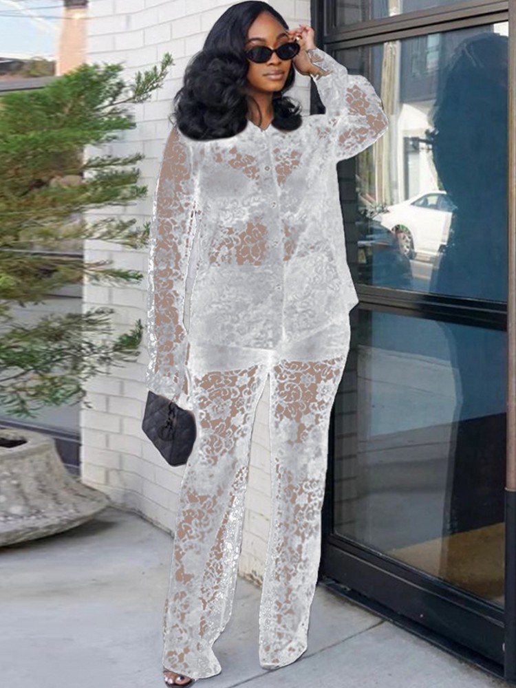 Perspective Lace Pants Set Sum - Street Fashion Youth ulasan dan harga