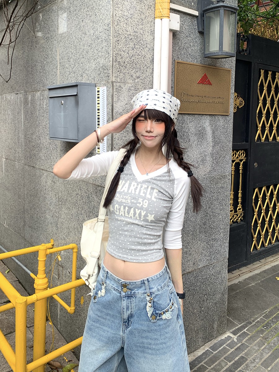 Summer Polka Dot Splice V Neck - Street Fashion Korean Girl ulasan dan harga
