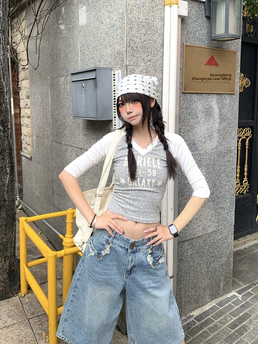 Summer Polka Dot Splice V Neck - Street Fashion Korean Girl ulasan dan harga