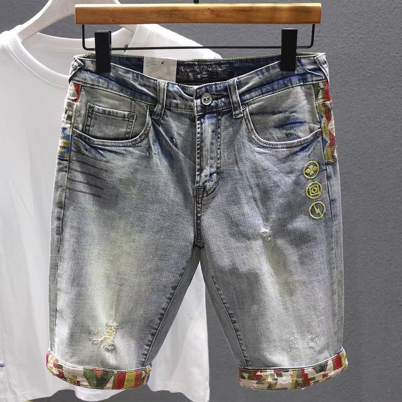 Man Denim Shorts Selvedge Mult - Distressed Jean Rip ulasan dan harga